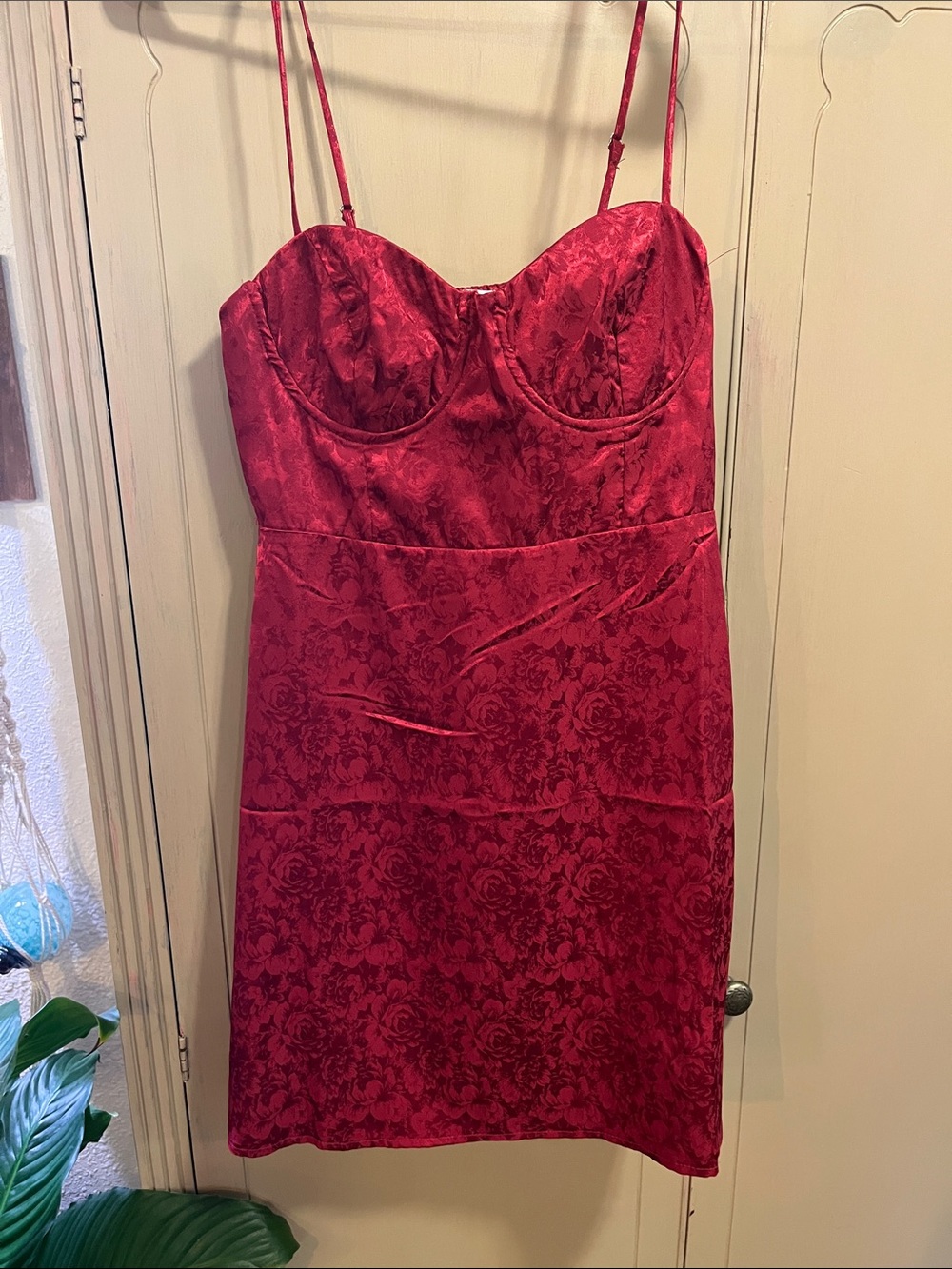 Princess Polly Red Jacquard Mini Dress